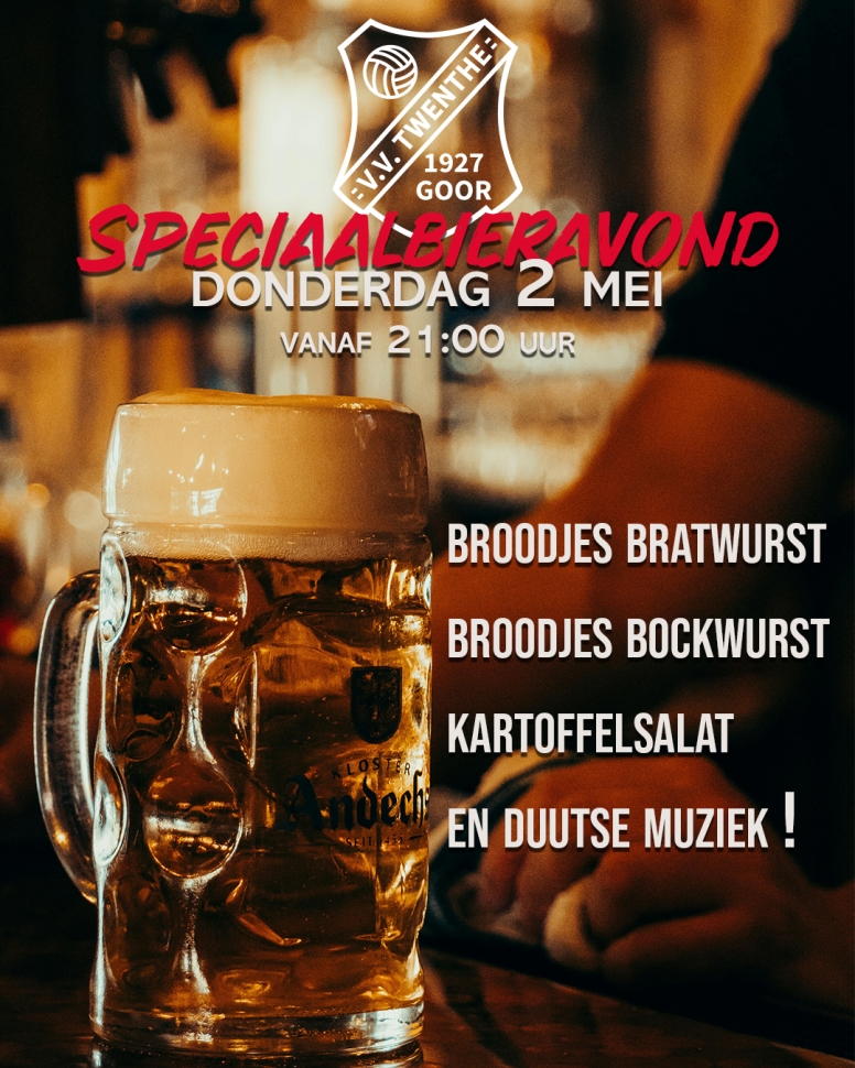 Aanstaande donderdag: Speciaalbieravond