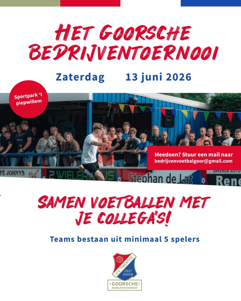 Inschrijving bedrijventoernooi weer geopend!