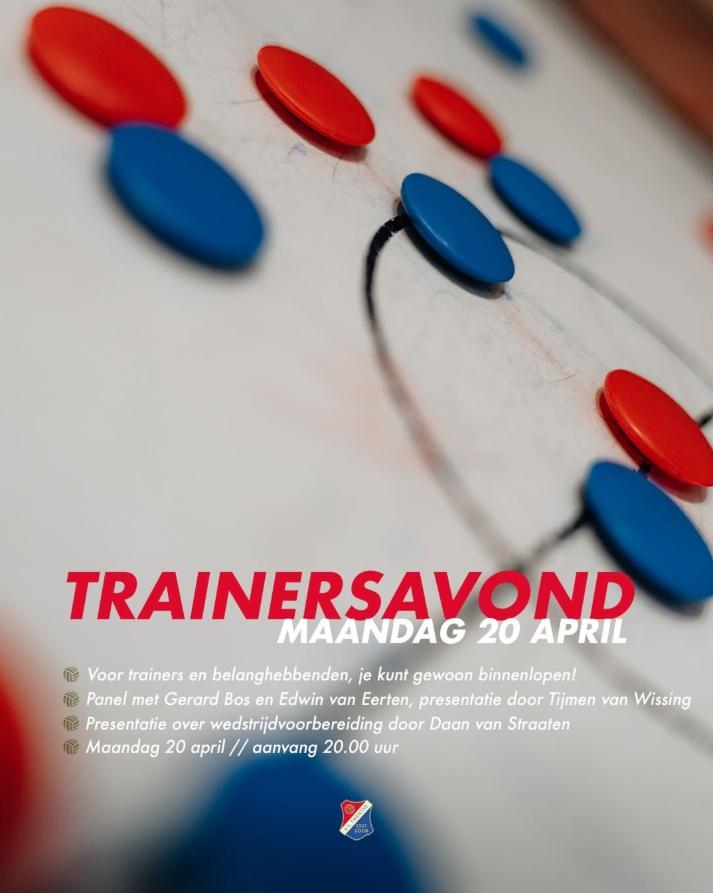 Nieuwe datum trainersavond: 20 april