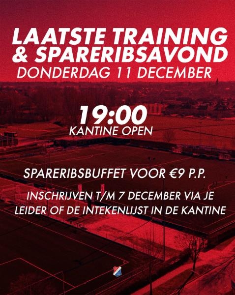 Spareribsavond: meld je nu aan!