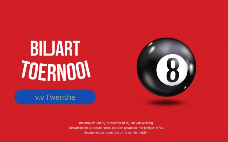 REMINDER | Inschrijving biljarttoernooi weer geopend!