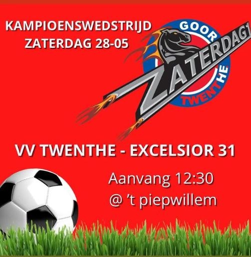 Zaterdagteam speelt zaterdag kampioenswedstrijd